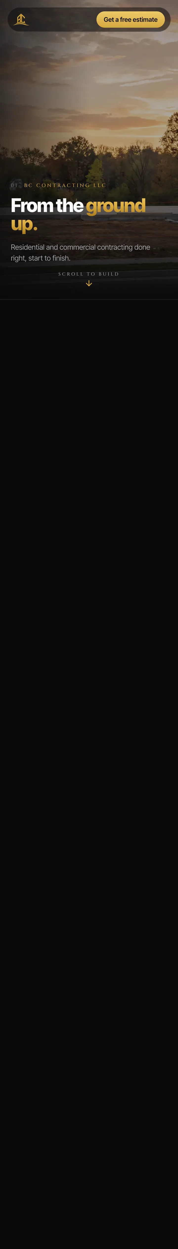 BC Contracting LLC on a phone, scrolling
